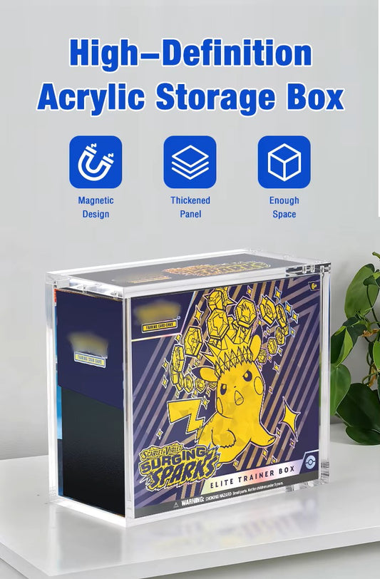 Elite Trainer Box Pokémon Collection Protection Display ETB Acrylic Case with Magnetic Lid